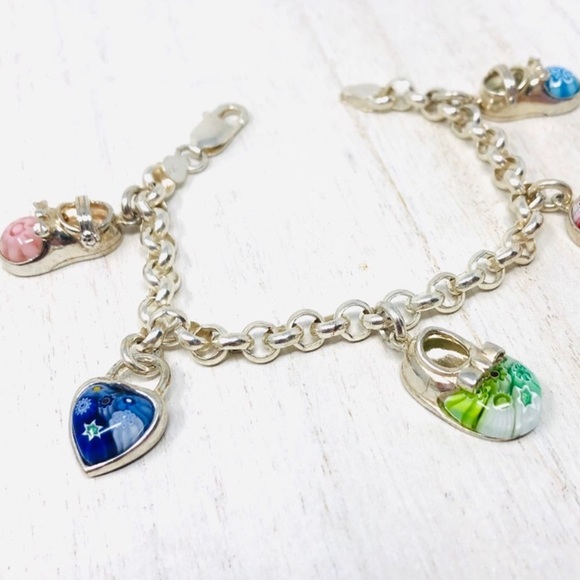 Alan K Millefiori Murano charm bracelet rare